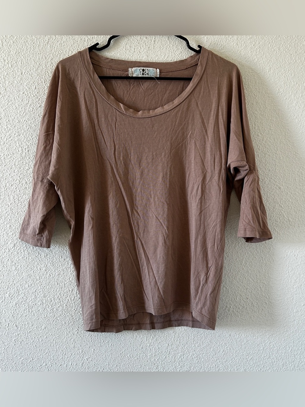 Coin 1804 Y2K relaxed Dolman Sleeve Top Dressy Casual women's Small Beige
